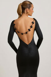 Oh Polly Dresses Alila 12424 robe longue noire dos ouvert