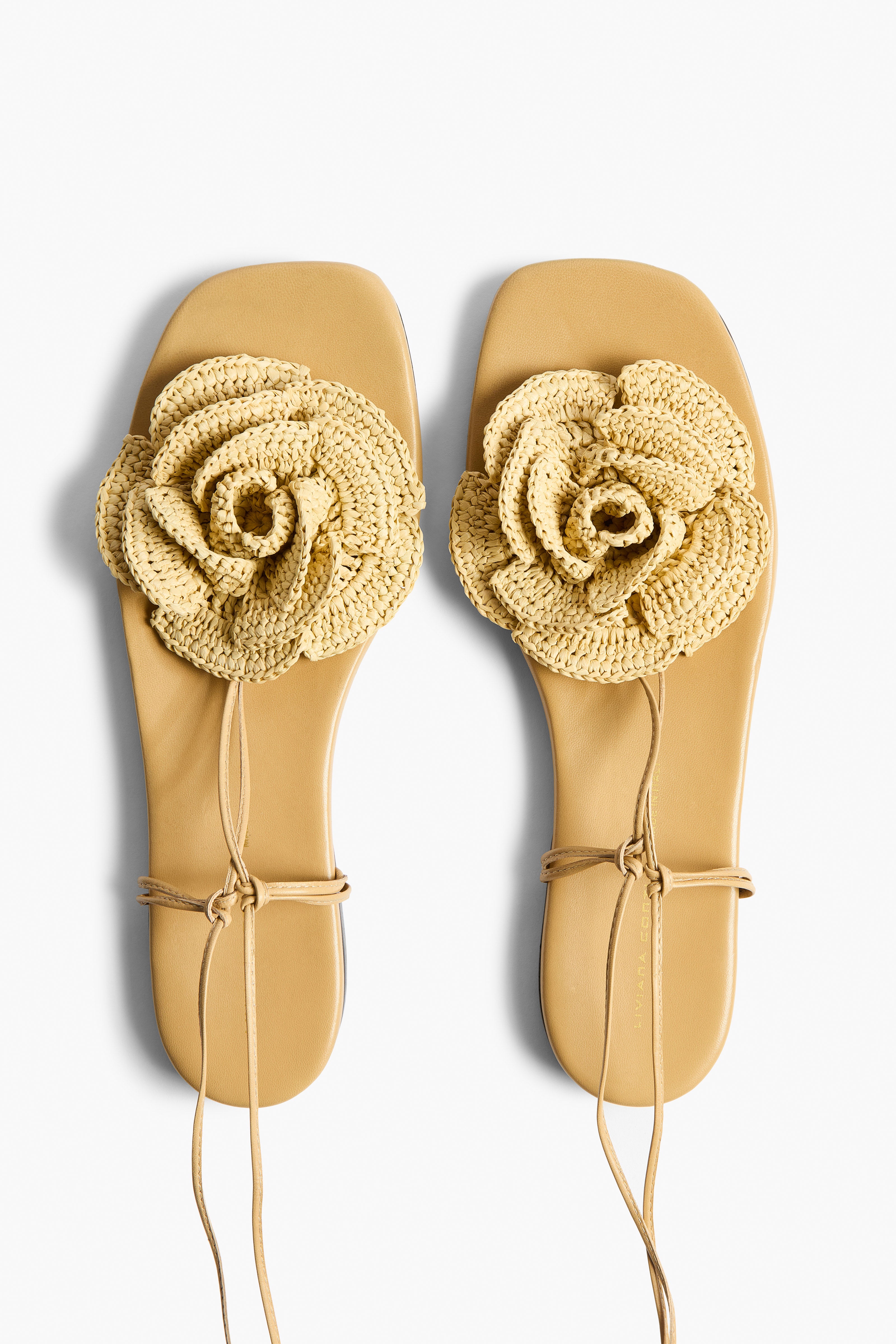 Liviana Conti Tamara sandale plate cuir naturel fleur