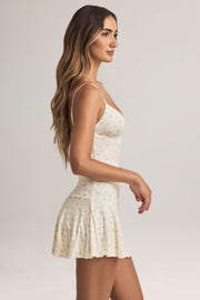 Oh Polly Dresses 14169 mini robe fleurie modal col V