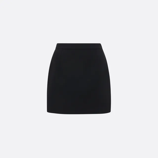 Alessandra Rich jupe mini noire laine crêpe taille haute