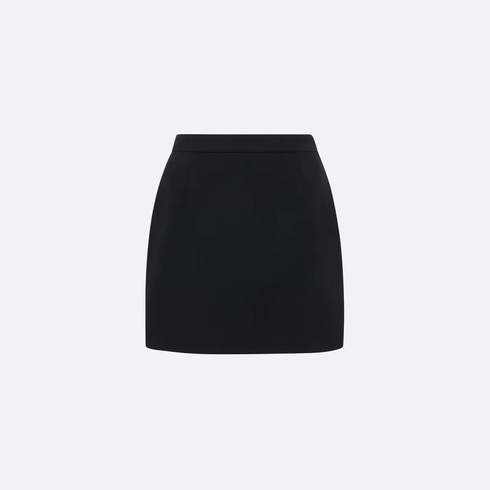 Alessandra Rich jupe mini noire laine crêpe taille haute