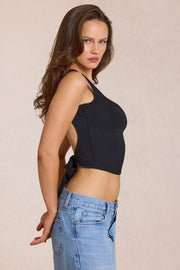 Oh Polly Norelle 16168 top noir modal dos lacé