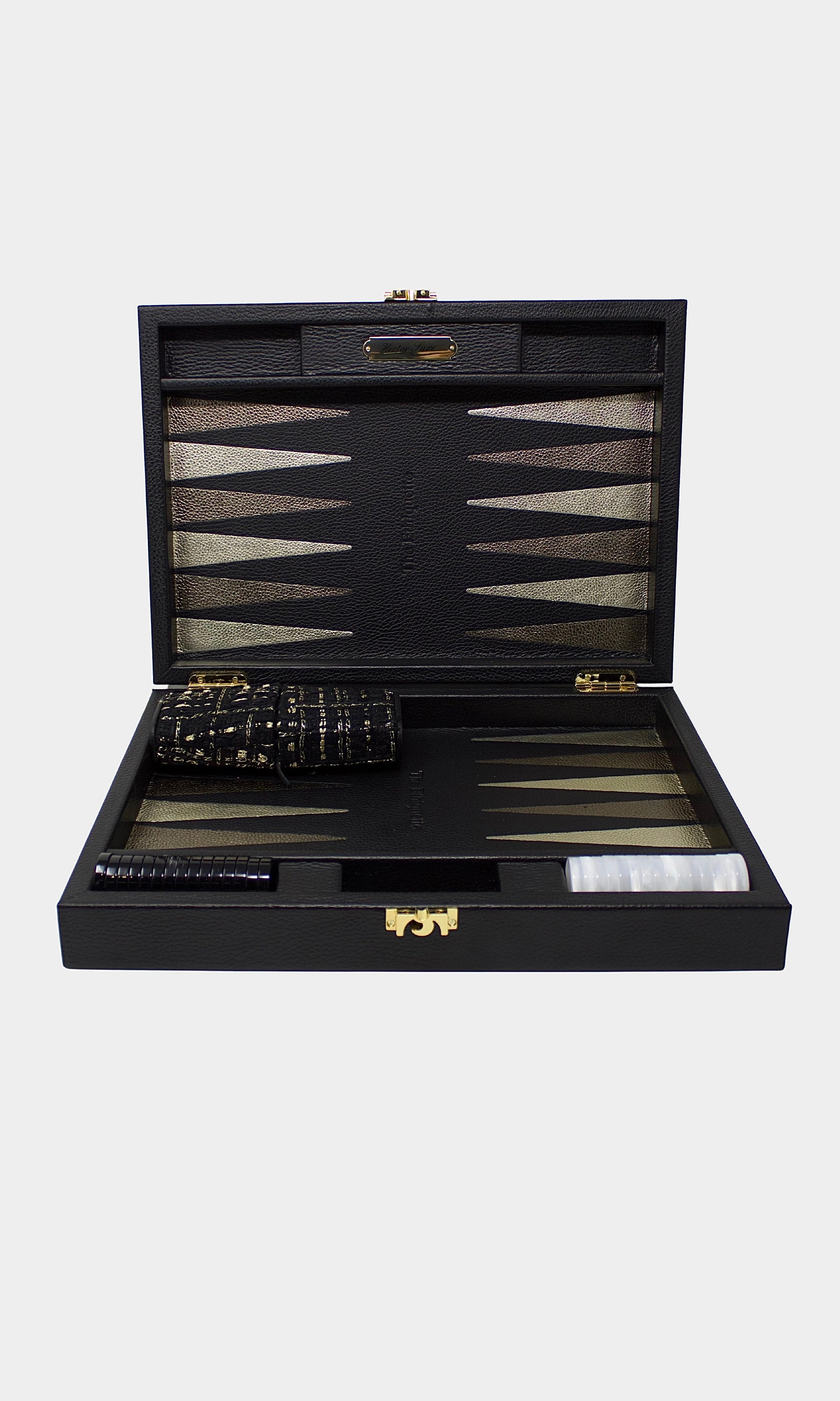 The Ethiquette Maison Backgammon Empyrée cuir tweed 50 cm