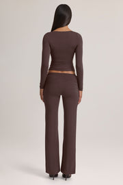 Oh Polly Hollis 6205 pantalon marron modal mi-haute