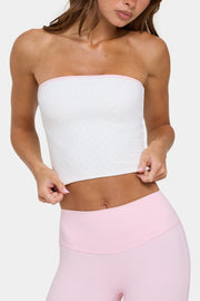Oh Polly Bo+Tee top bandeau cotton candy rose stretch