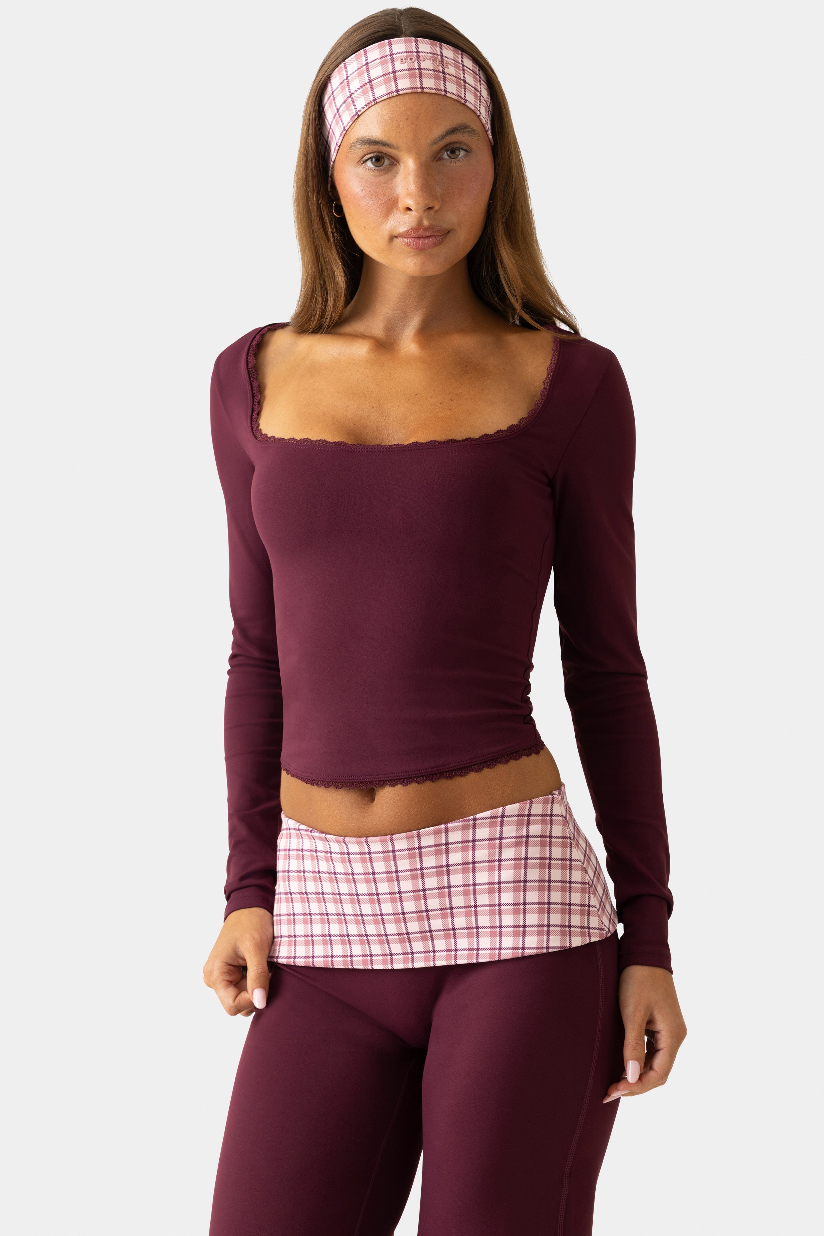 Oh Polly Bo+Tee Active Top haut sport prune