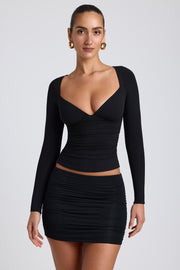 Oh Polly Emry top manches longues noir modal moulant