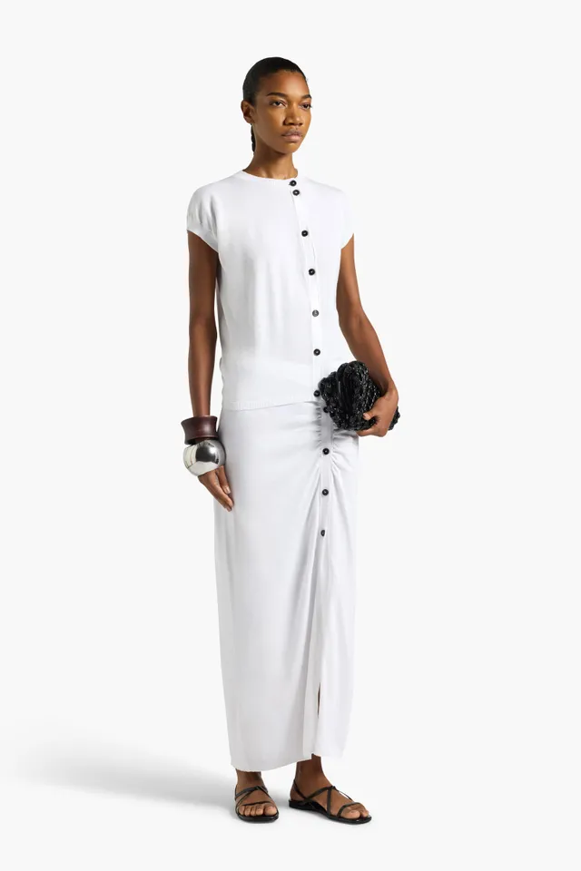 Liviana Conti Esther gilet coton blanc boutons
