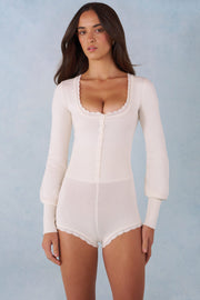 Oh Polly Jumpsuits combishort Ismera ivoire maille
