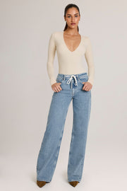 Oh Polly Elodie Body Manches Longues Ivoire Col V Modal