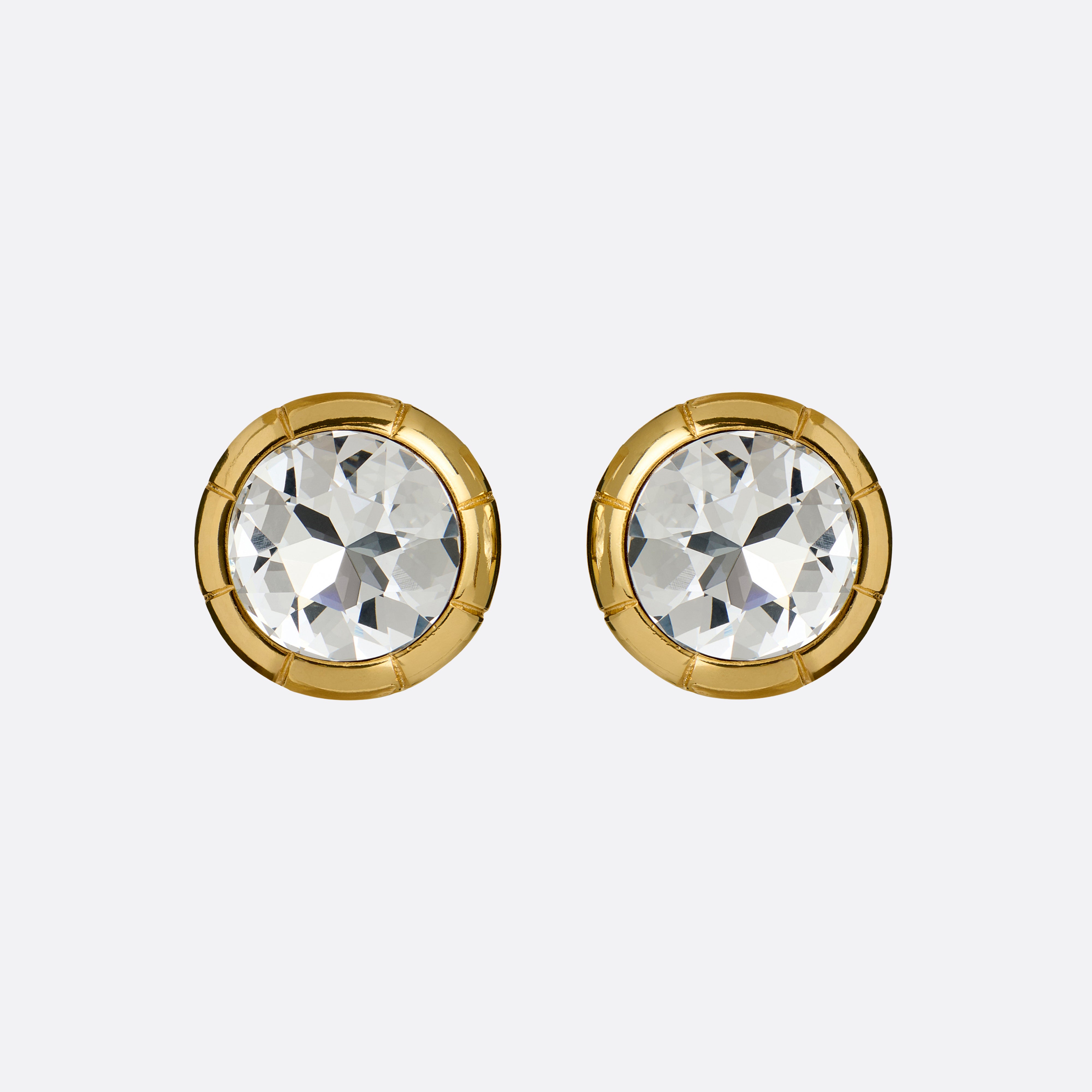Alessandra Rich Boucles rondes cristal doré CRY-GOLD