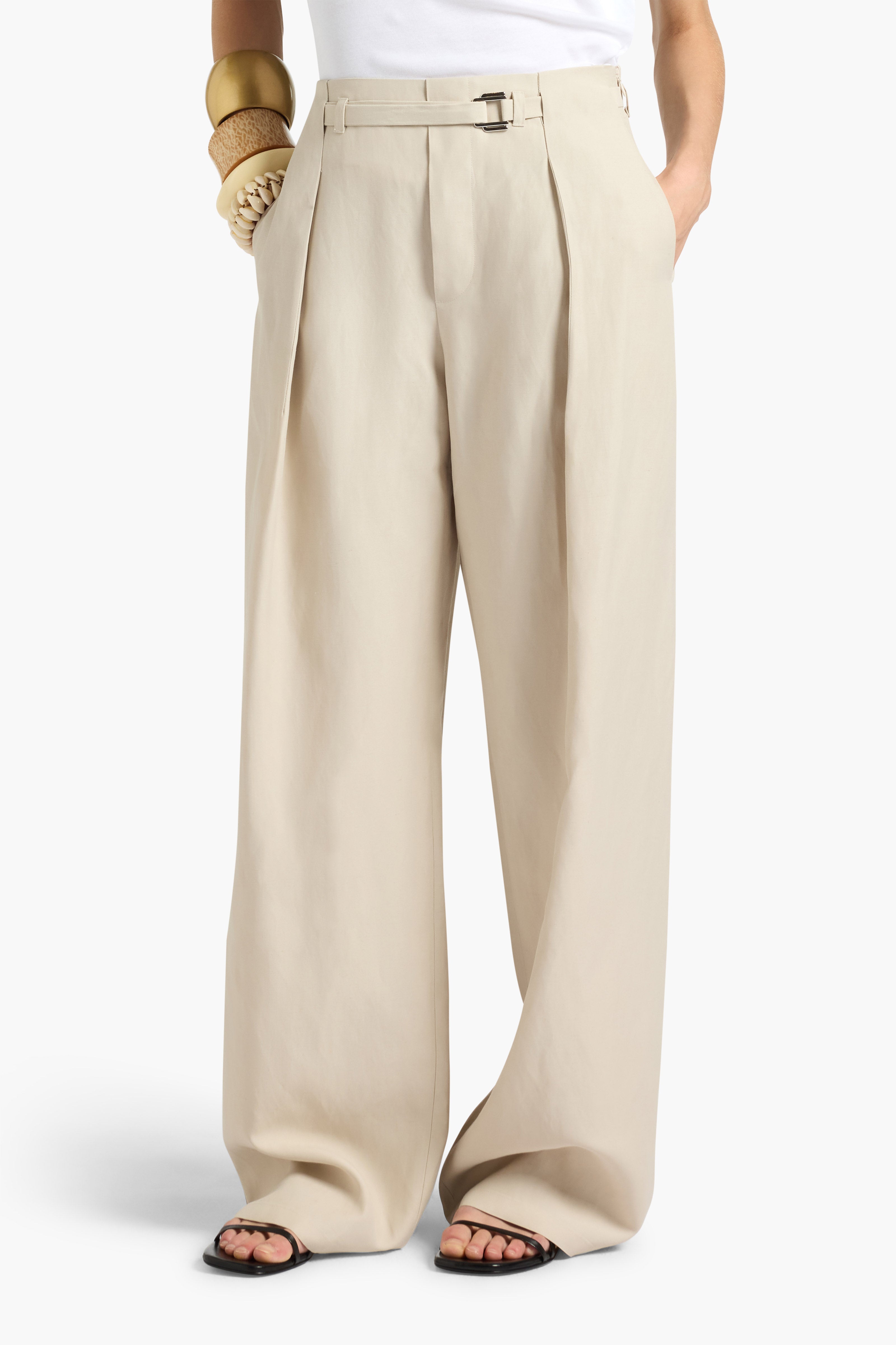 Liviana Conti Lawrence pantalon palazzo viscose-lin terrarossa