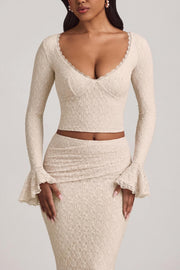 Oh Polly Tops Dagny top dentelle ivoire volants