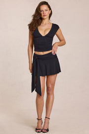 Oh Polly Evelique jupe-short noir mi-haute mini