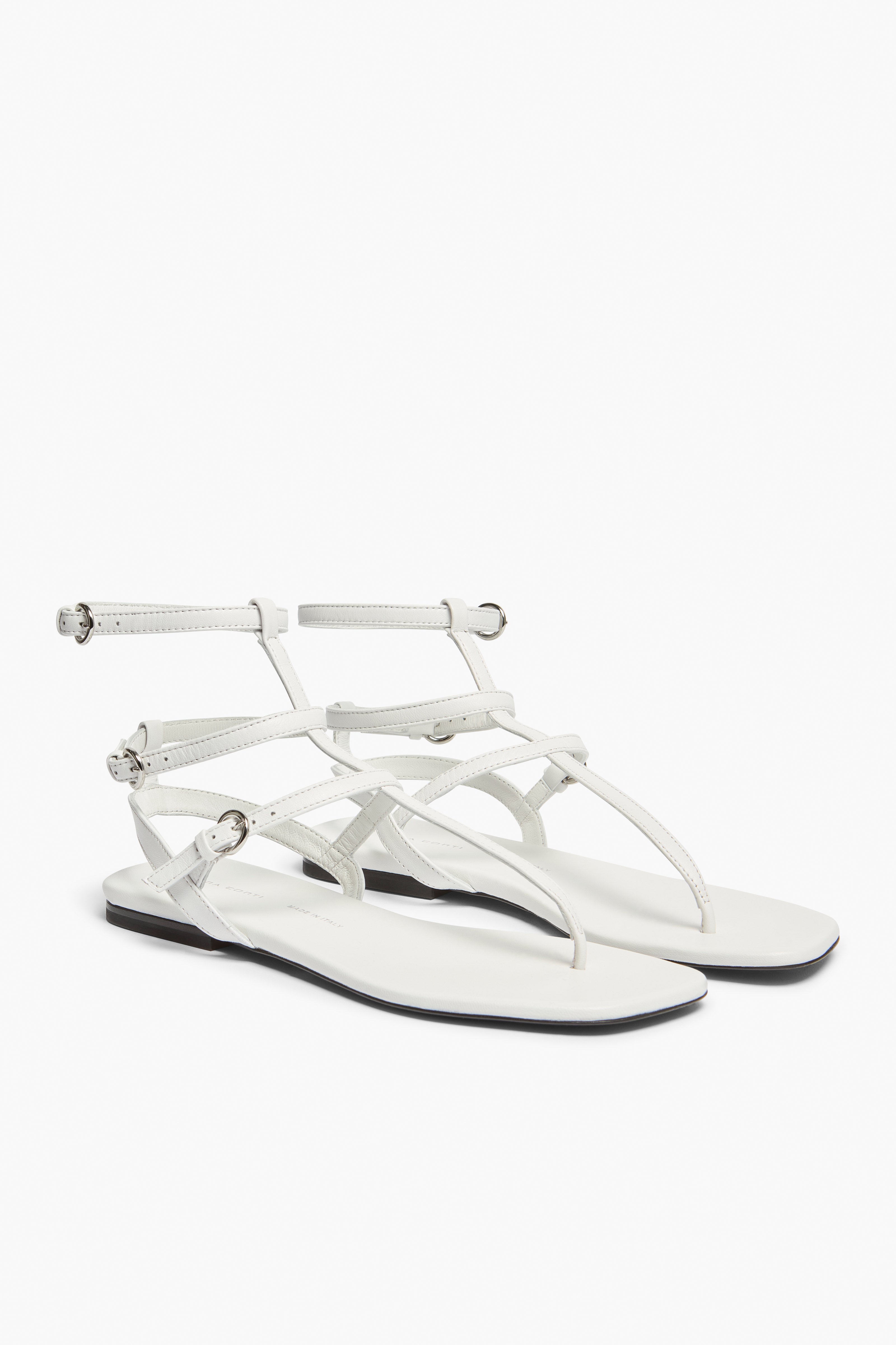 Liviana Conti Clarissa A6SC66 sandales plates Blanc cuir