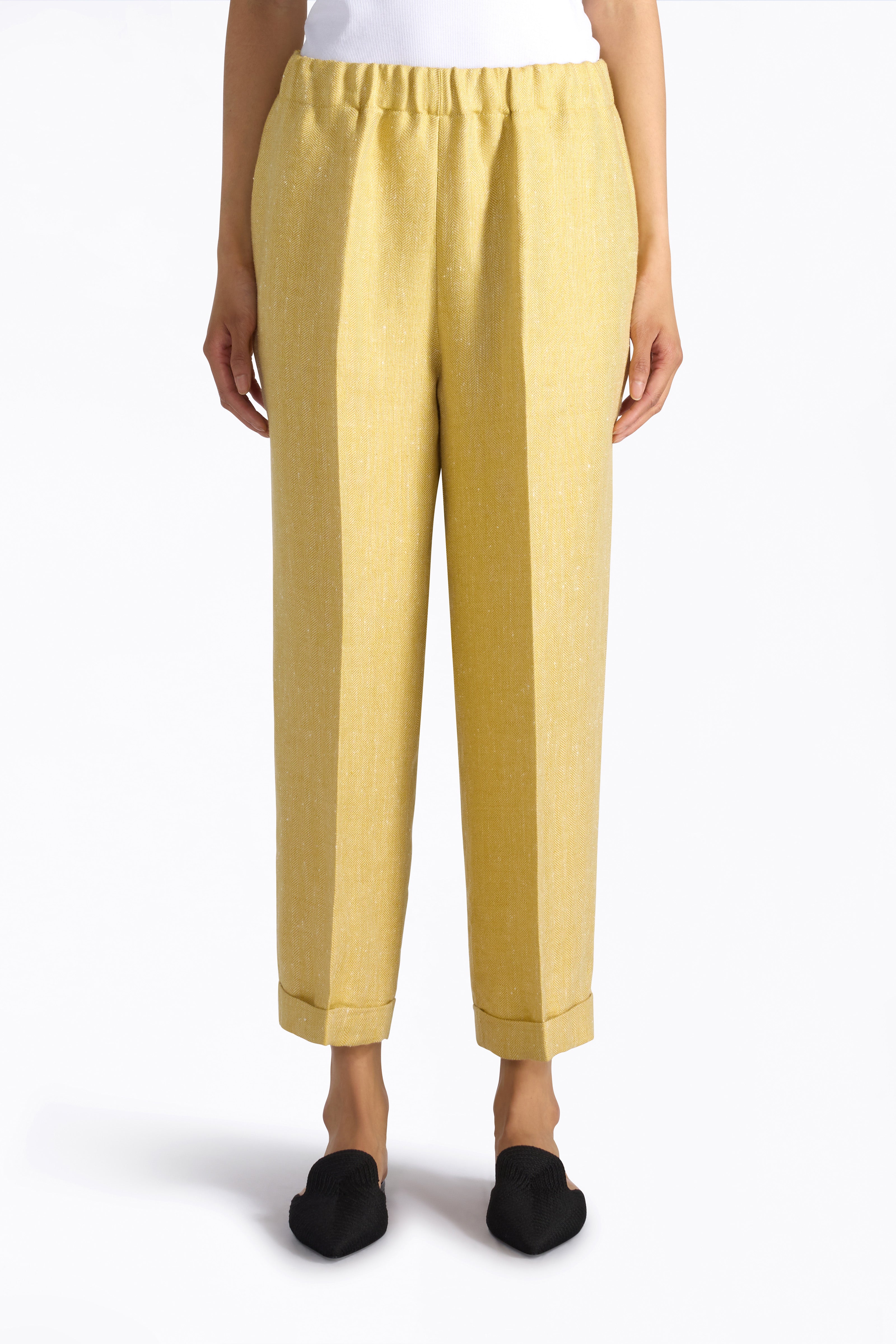 Liviana Conti Felipe pantalon sable doré soie-lin 38-48
