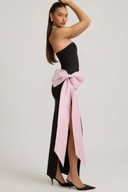 Oh Polly Angelique robe maxi noire bustier nœud