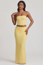 Oh Polly Tops Tamia top bustier Pastel Yellow dentelle