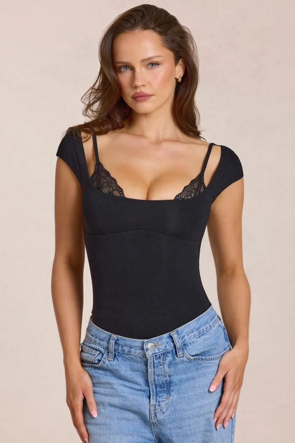 Oh Polly Bodysuits Body Modal Noir Dentelle Arlen