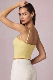 Oh Polly Tops Hania Caraco Jaune Citron broderie
