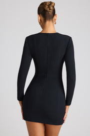 Oh Polly Luciana robe mini noire cœur manches longues