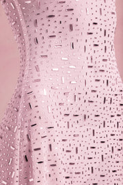 Oh Polly Averie Robe Rose Strass Mini Col Carré