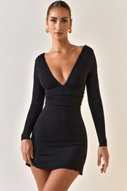 Oh Polly Dresses Jessa 12229 robe courte noire froncée