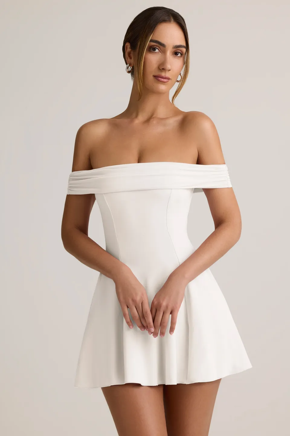 Oh Polly Jaida 14150 mini robe blanche jersey modal