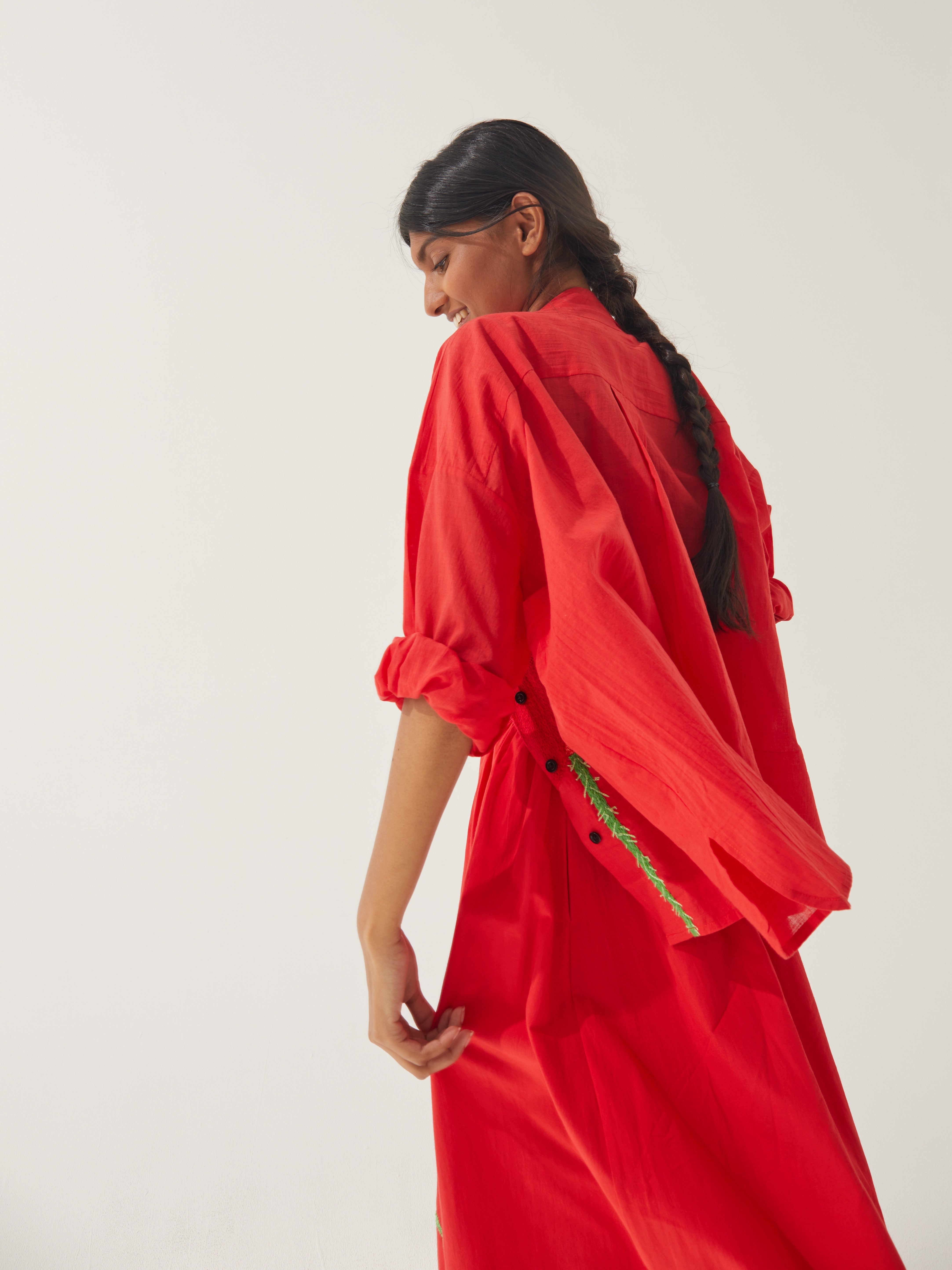 MII Les iconiques chemise Greta Coquelicot coton Khadi