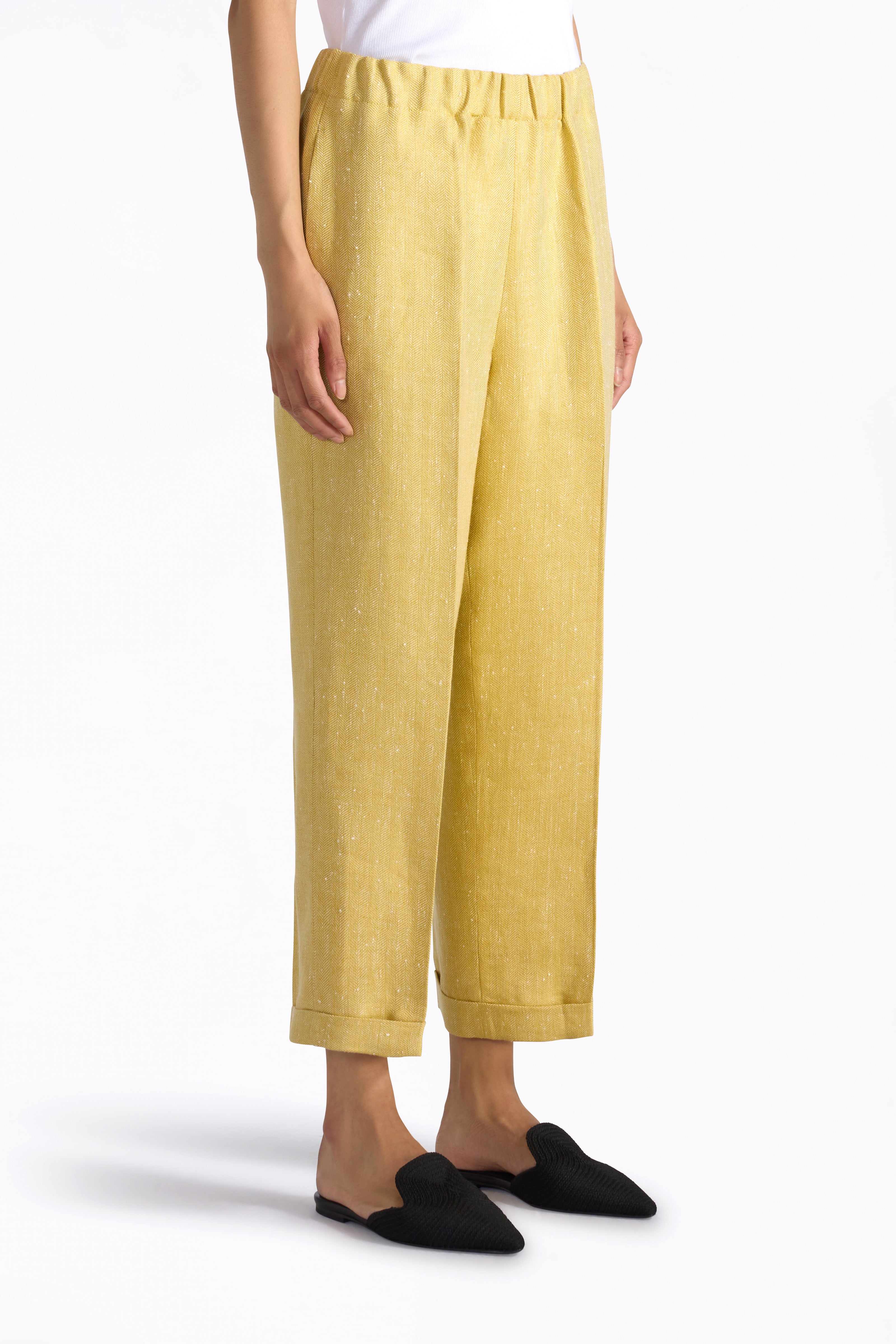 Liviana Conti Felipe pantalon sable doré soie-lin 38-48