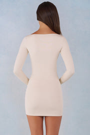 Oh Polly Eska robe mini ivoire manches longues modal