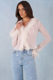 Oh Polly Elisia top plumes ivoire chiffon