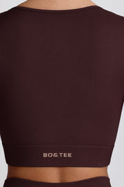 Oh Polly Super Sculpt BT2164 crop top chocolat manches longues