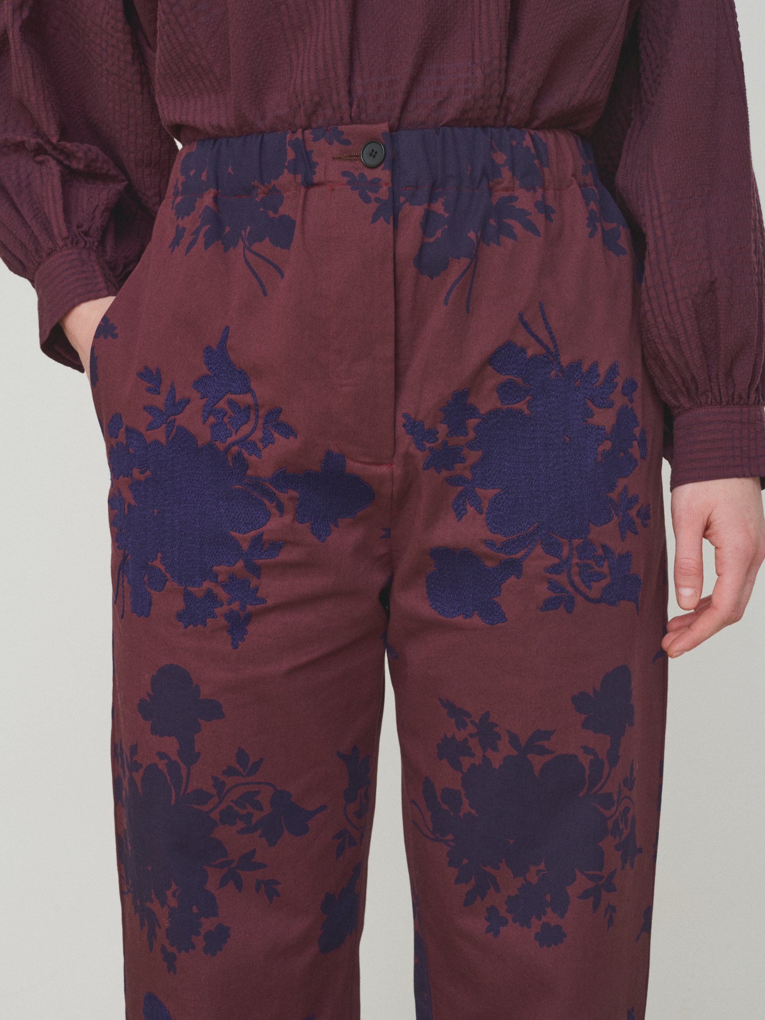 Mii à table Pantalon Kika La Vaisselle pantalon élastique bordeaux