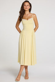 Oh Polly Dresses Livia robe midaxi jaune pastel modal dentelle