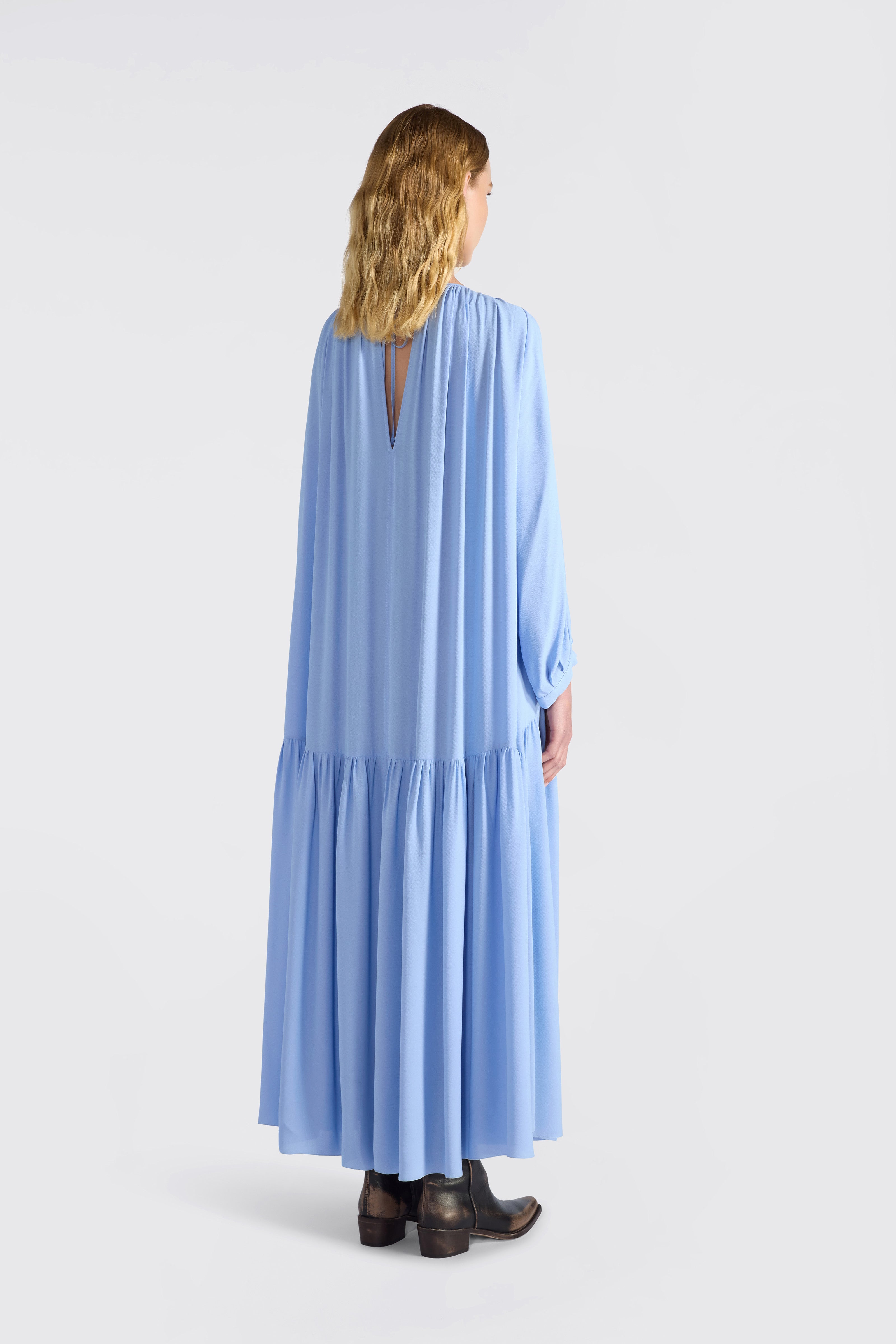 Liviana Conti Francine robe longue bleu bleuet