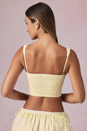 Oh Polly Tops Magda 14400 crop top jaune rayé coton
