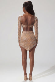 Oh Polly Thora crop top miel strass corset 12453