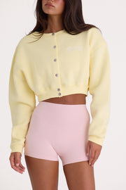 Oh Polly Gilet Cardigan Court Lemon Boutonné