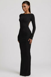 Oh Polly Regine robe longue dos nu noire modal