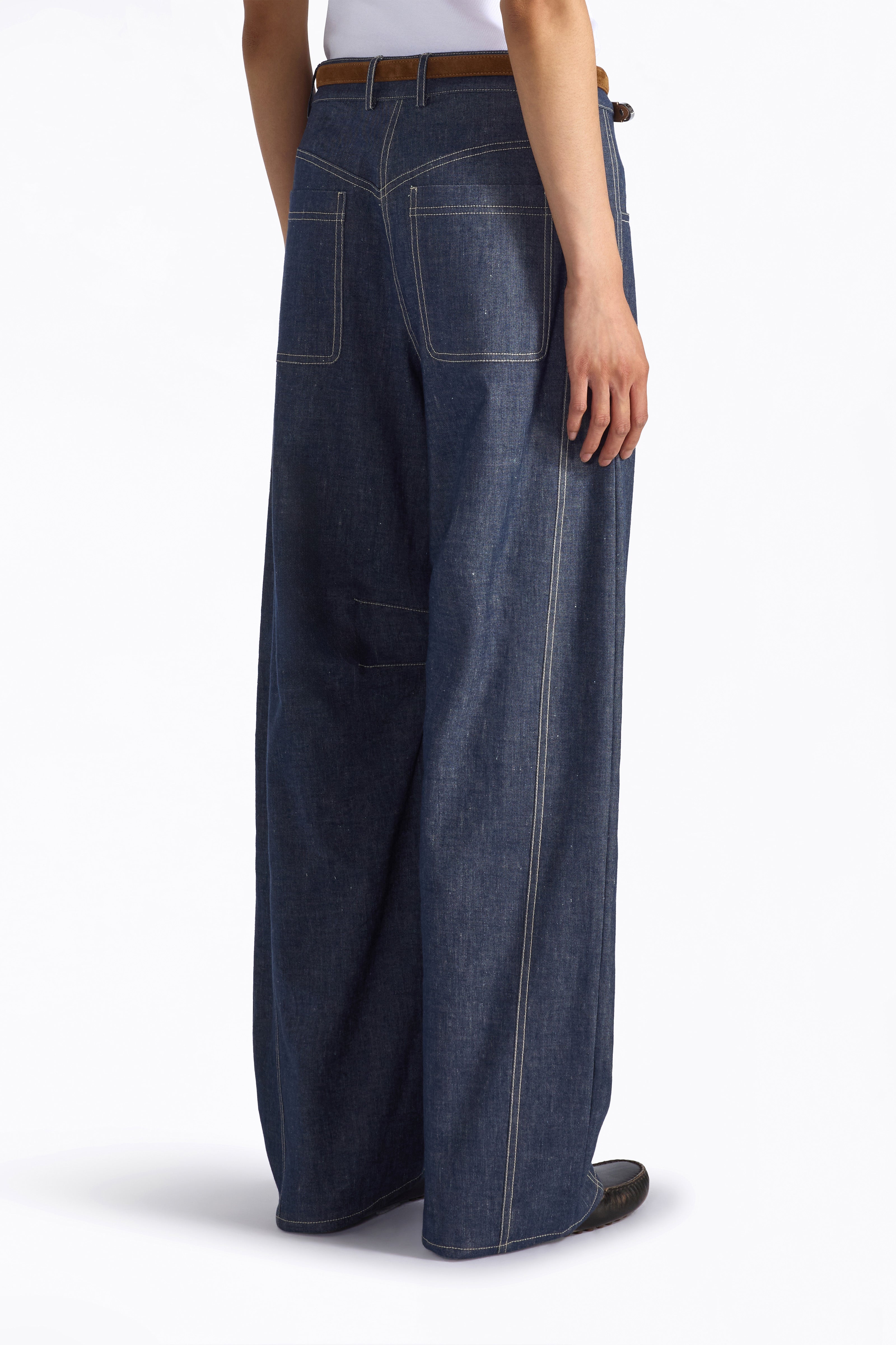 Liviana Conti Leon pantalon balloon blue denim chambray