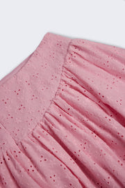 Oh Polly Thia 13200 mini jupe rose broderie noeuds