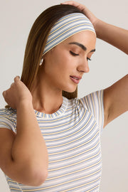 Oh Polly Candy Bandeau Cheveux Bleu Jaune Côtelé