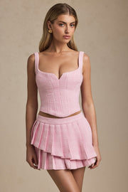 Oh Polly Nada 11517 mini jupe rose clair plissée