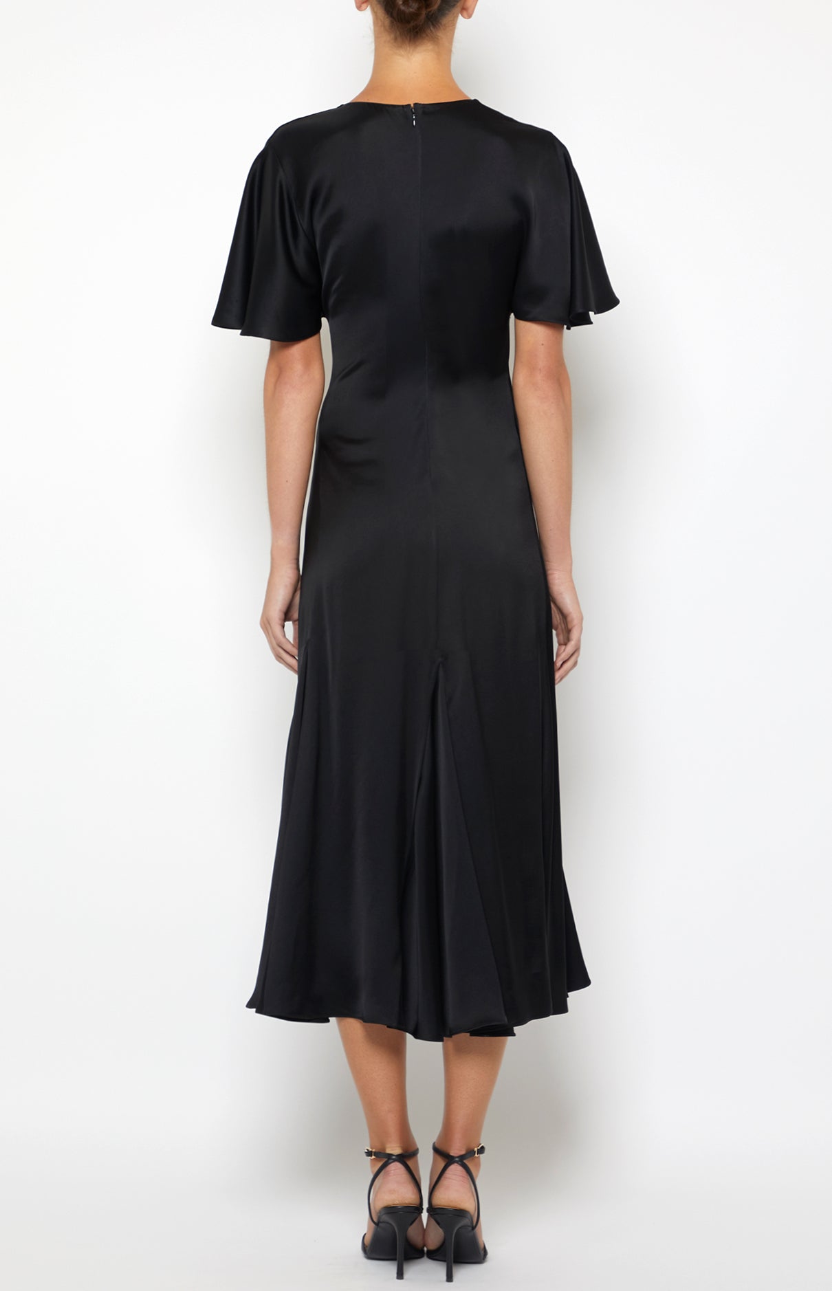 Prabal Gurung Dresses Midi Flutter robe noire soie