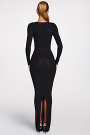 Oh Polly Noa Robe Maxi Noire Manches Longues Modal