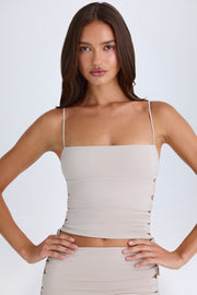 Oh Polly Emerson Top Taupe Découpé S