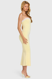 Oh Polly Winslet Robe Bustier Beurre Dentelle Midaxi