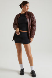 Oh Polly Maple 7508 veste similicuir marron matelassée