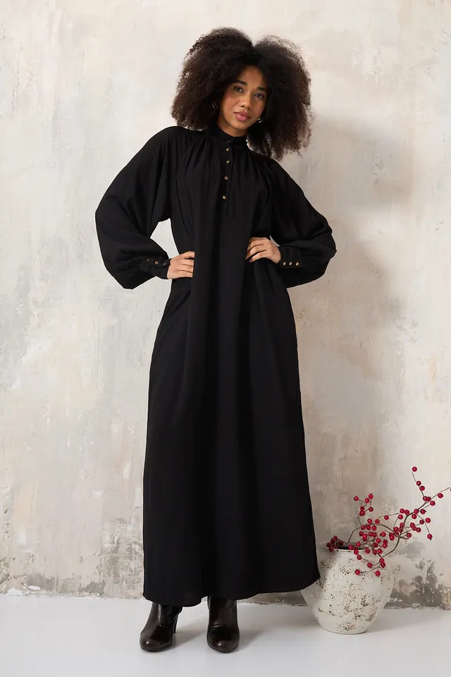 Chicosoleil Ozalee robe longue noire viscose fluide